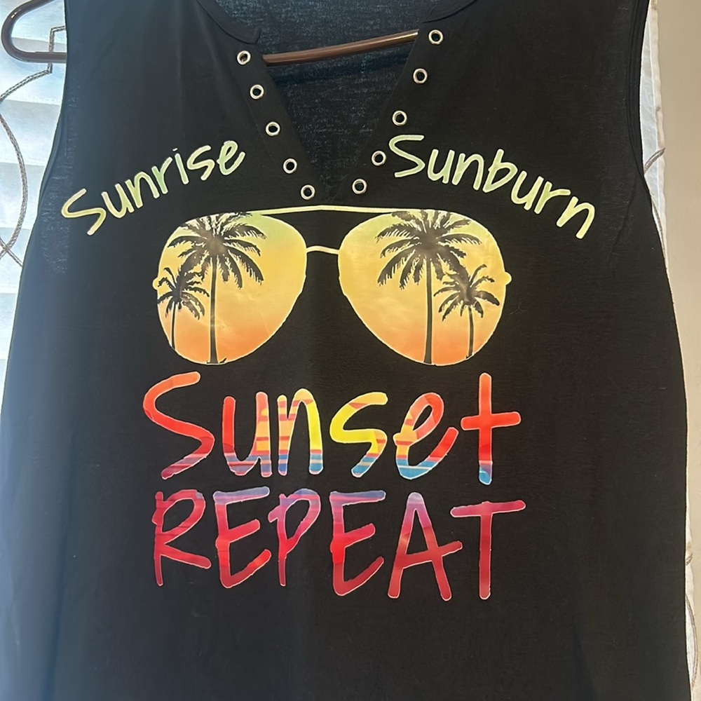 Luke Bryan Sunrise Sunburn Sunset repeat Tank Top